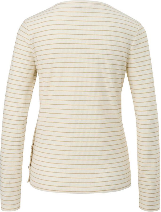 Comma Shirt met lange mouwen en geribde ronde hals - Foto 3