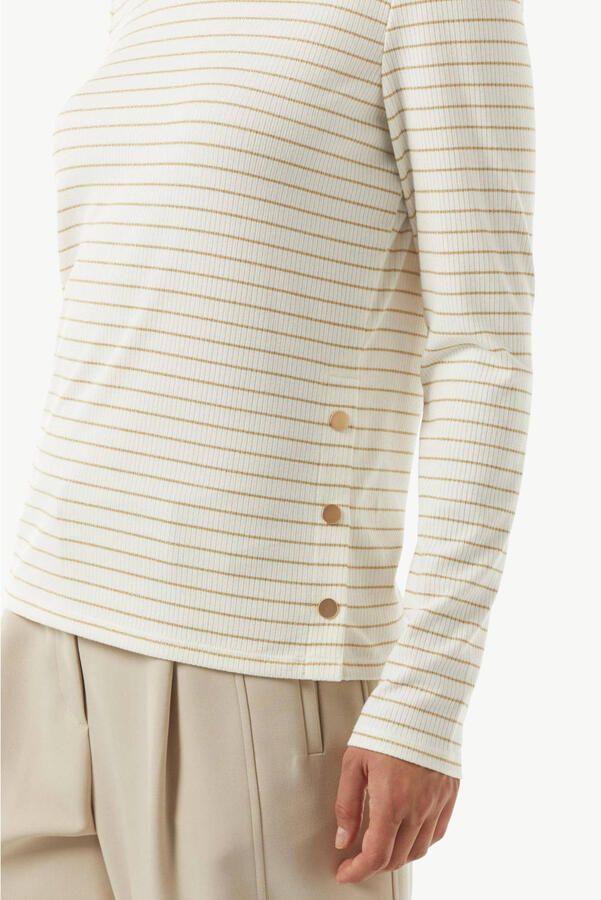 Comma Shirt met lange mouwen en geribde ronde hals - Foto 2