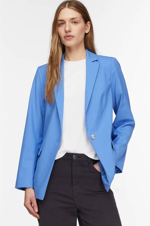 Comma regular fit blazer van viscosemix met klepzakken