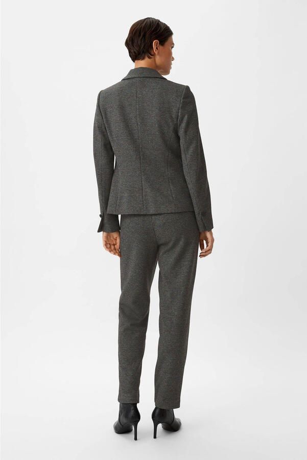 Comma getailleerde blazer met pied-de-poule antraciet