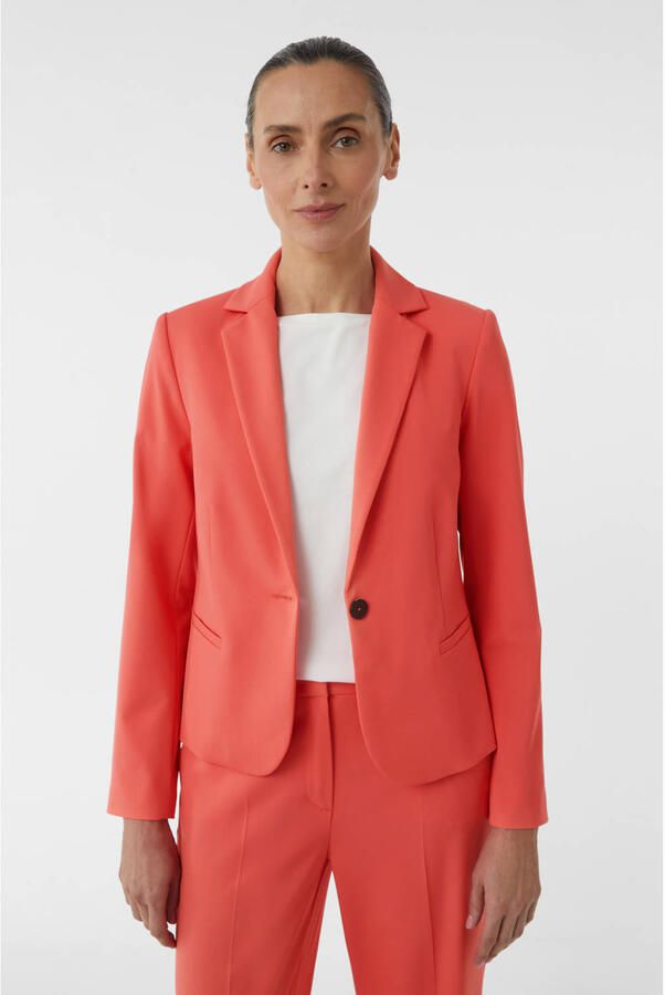 Comma Regular fit blazer met reverskraag en knoopsluiting