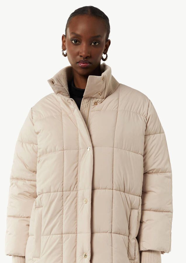 Comma Gewatteerde jas met staande kraag en extra brede boorden - Foto 2