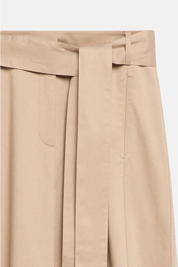 Comma high waist wide leg broek met ceintuur beige - Foto 2