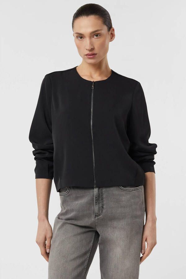 Comma Korte blazer met ronde hals