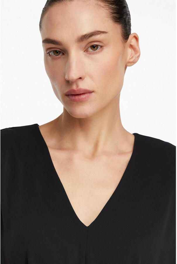 Comma Jumpsuit met V-hals en strikceintuur - Foto 2