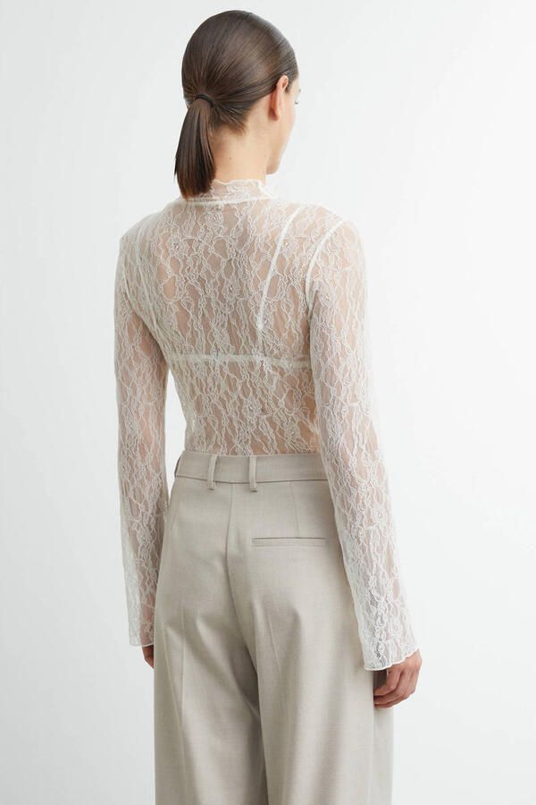 Comma slim fit blouse in kantlook - Foto 2