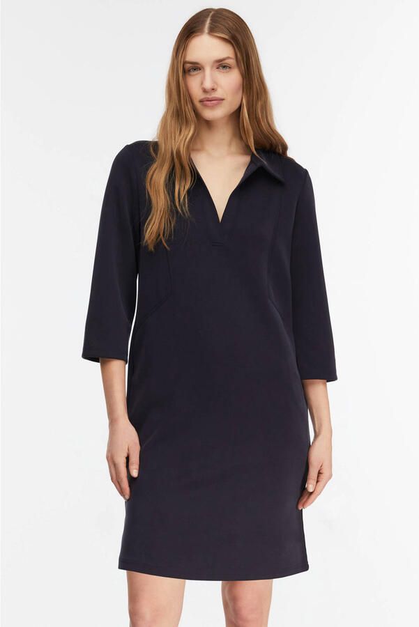 Comma korte jurk met polokraag marineblauw