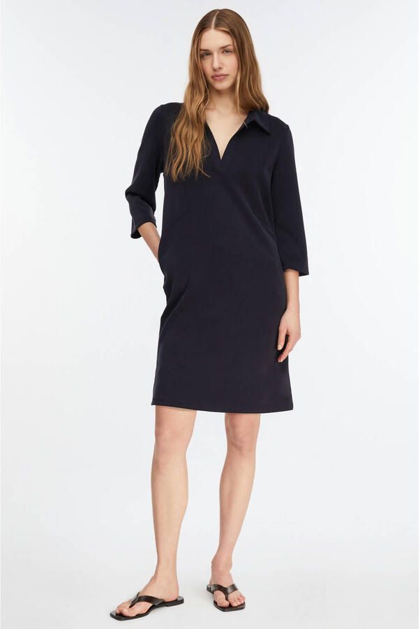 Comma korte jurk met polokraag marineblauw - Foto 2