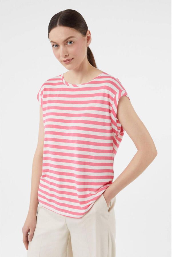 Comma T-shirt met streepmotief - Foto 2