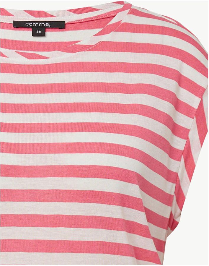 Comma T-shirt met streepmotief