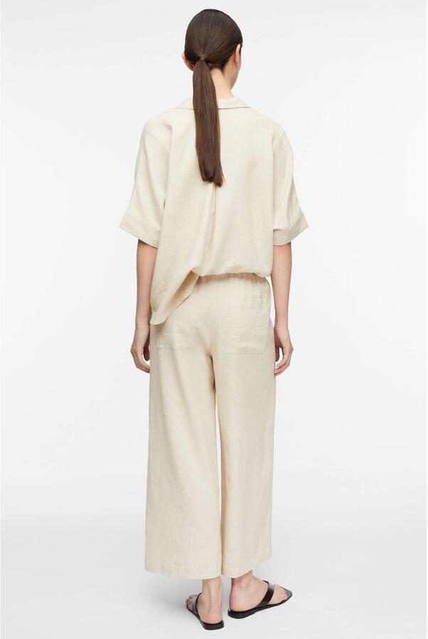 Comma linnen wide leg broek beige - Foto 2