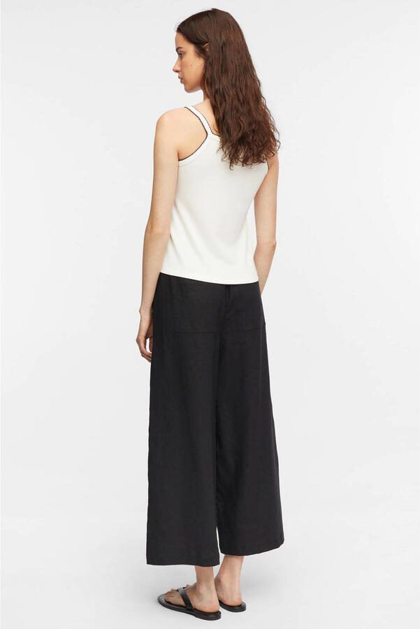 Comma linnen wide leg fit culottebroek zwart - Foto 2