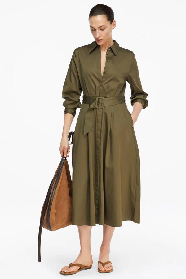 Comma midi-jurk met platte kraag