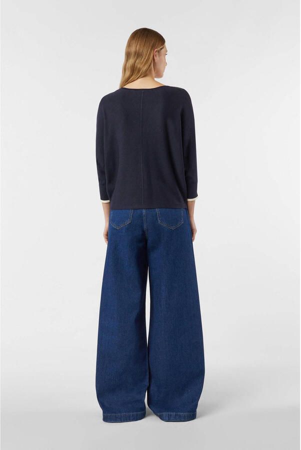 Comma Gebreide pullover van viscosemix met V-hals - Foto 3