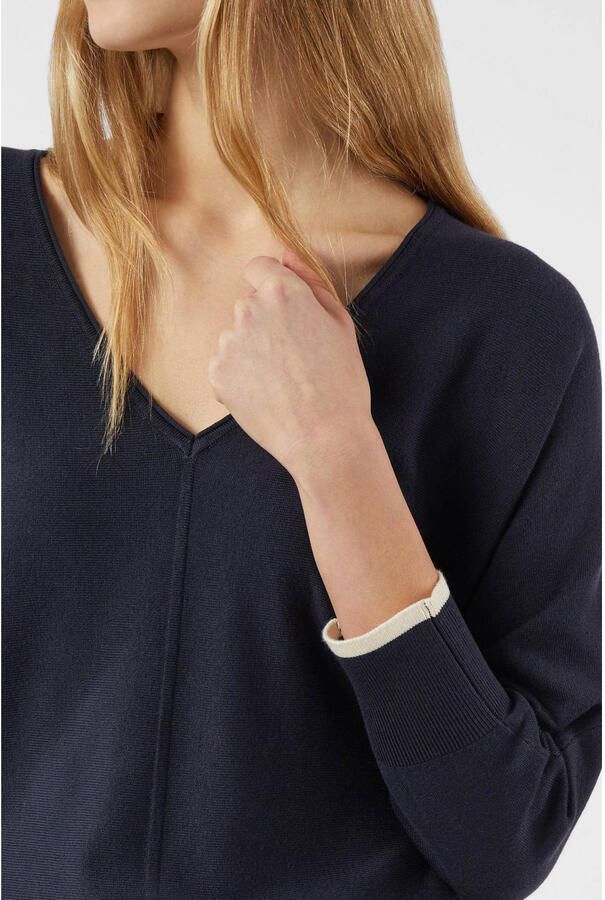 Comma Gebreide pullover van viscosemix met V-hals - Foto 2