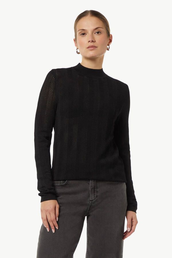 Comma Gebreide pullover van viscosemix met broderie anglaise