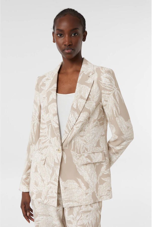 Comma regular blazer lichtbruin