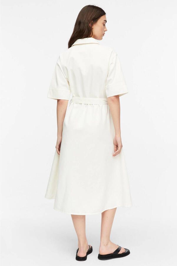 Comma relaxed fit blousejurk met ceintuur wit - Foto 2