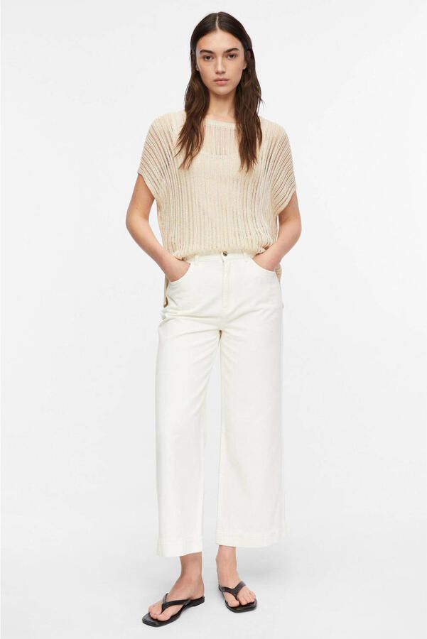 Comma regular fit T-shirt van viscosemix in semitransparant design - Foto 3