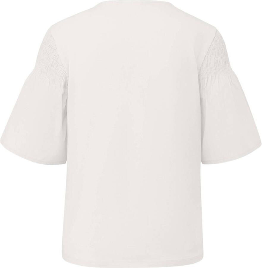 Comma regular fit T-shirt met smokdetail - Foto 2