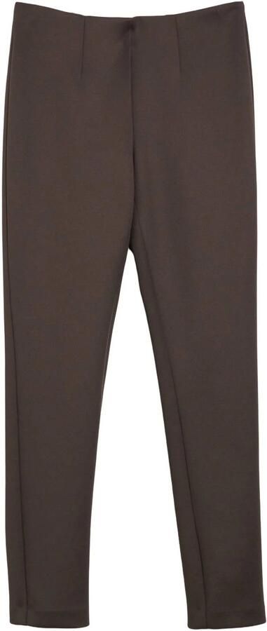Comma slim fit casual broek donkerbruin