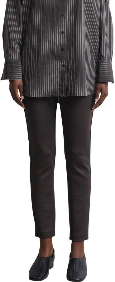 Comma slim fit casual broek donkerbruin