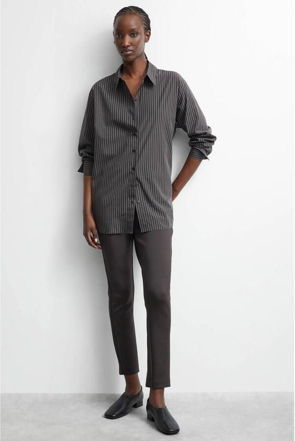 Comma slim fit casual broek donkerbruin - Foto 2