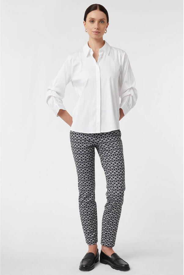 Comma Slim fit stoffen broek met elastische band - Foto 2