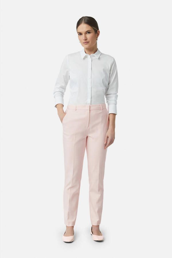 Comma Elastische Sigarettenbroek met Plooi Pink Dames - Foto 2