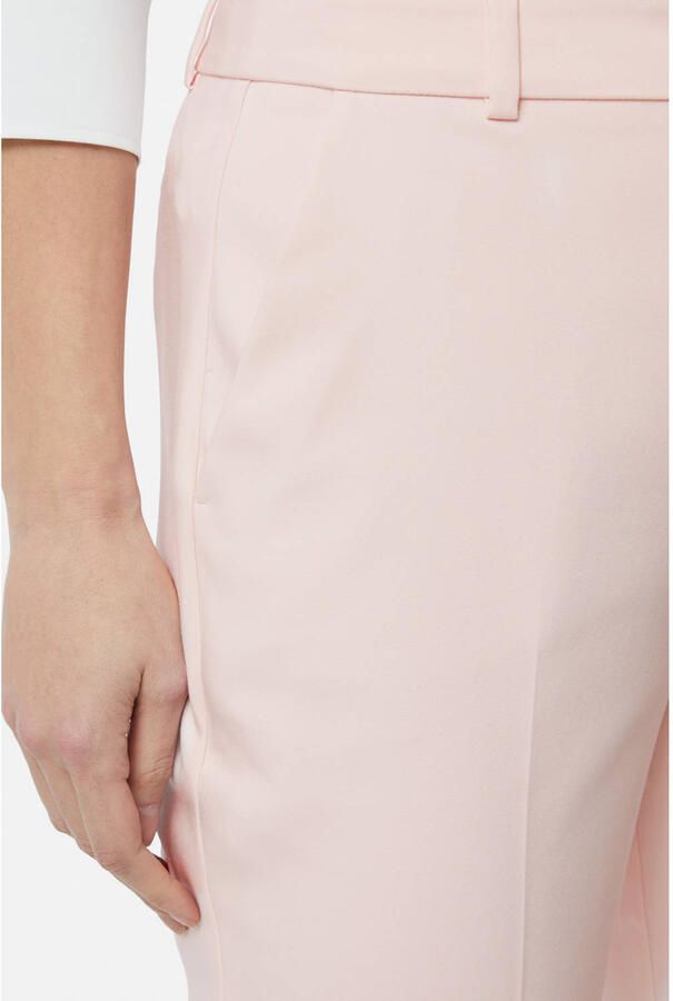 Comma Elastische Sigarettenbroek met Plooi Pink Dames