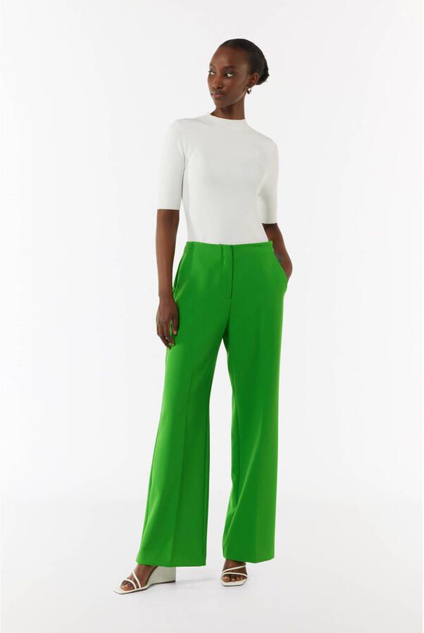 Comma Elegante Marlenehose voor vrouwen Green Dames
