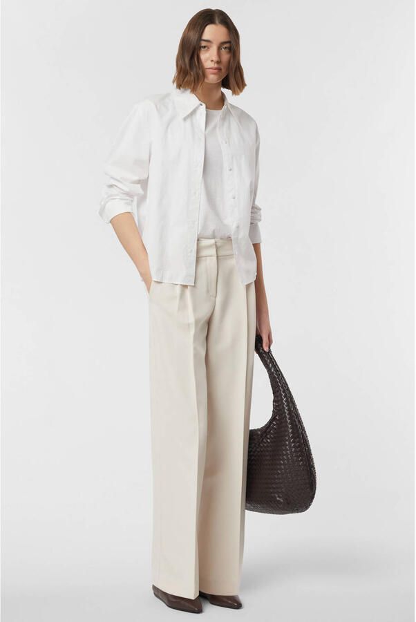 Comma straight high waist broek beige