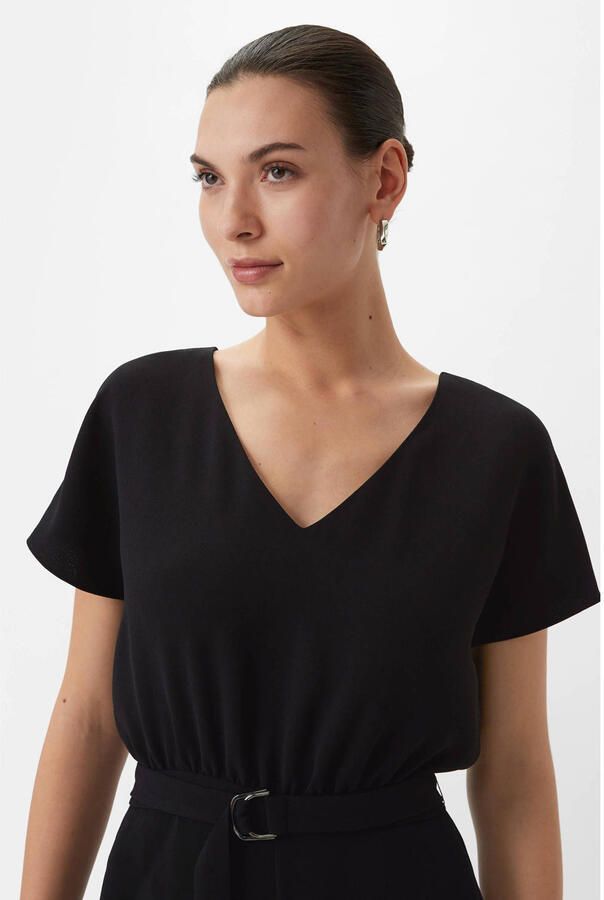 Comma Overall met geïntegreerde riem Black Dames