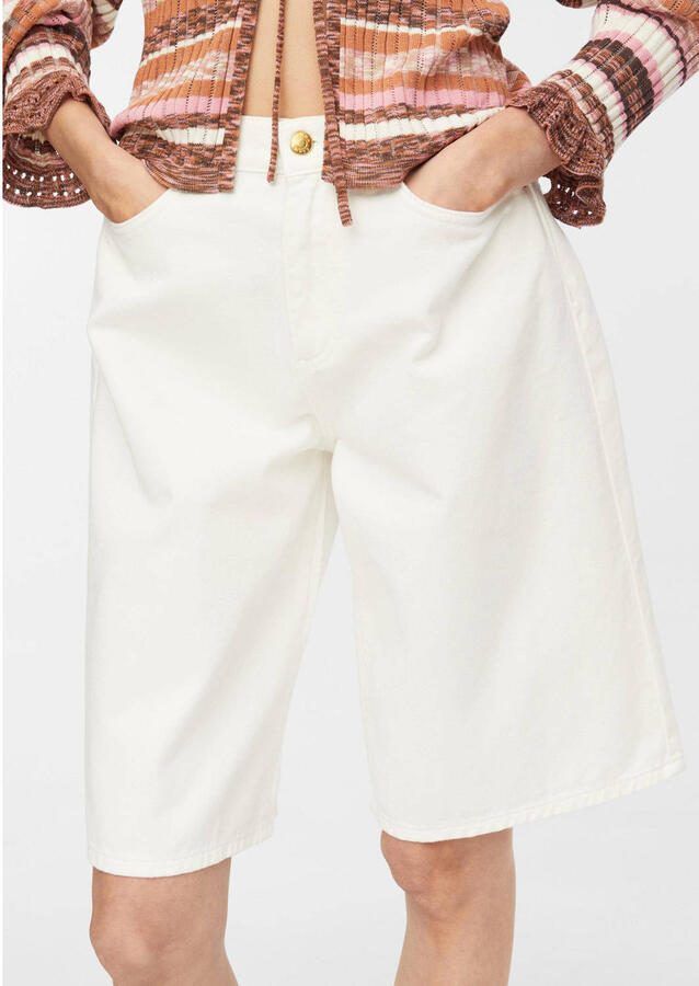 Comma straight leg bermudashort wit