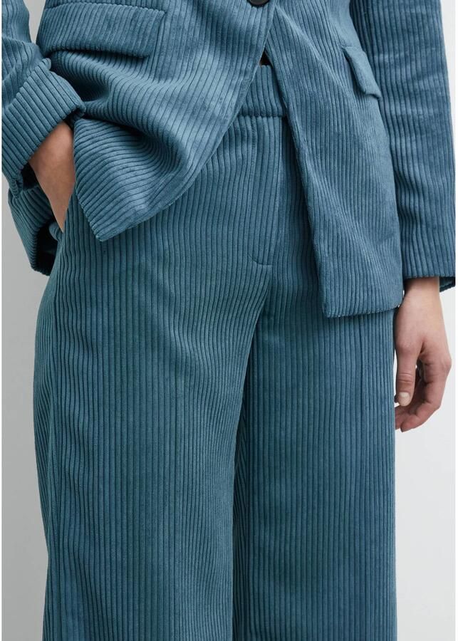 Comma straight leg corduroy broek blauw - Foto 2