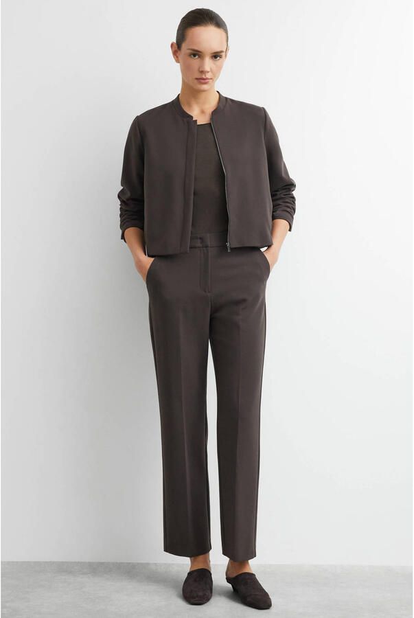 Comma straight leg pantalon donkerbruin