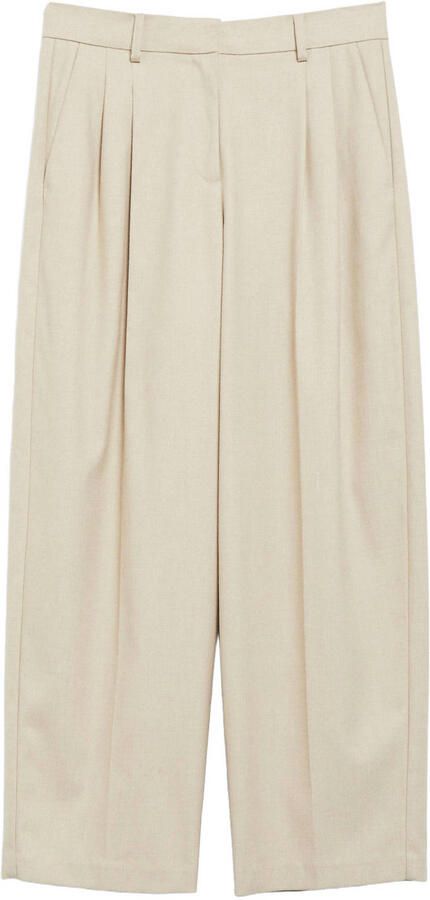 Comma straight leg pantalon met plooien zand