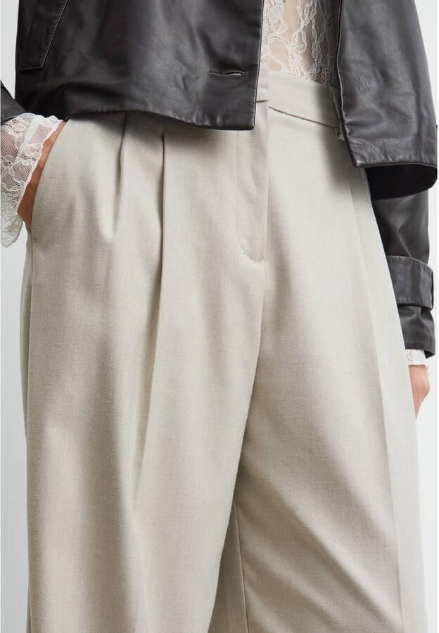 Comma straight leg pantalon met plooien zand - Foto 2
