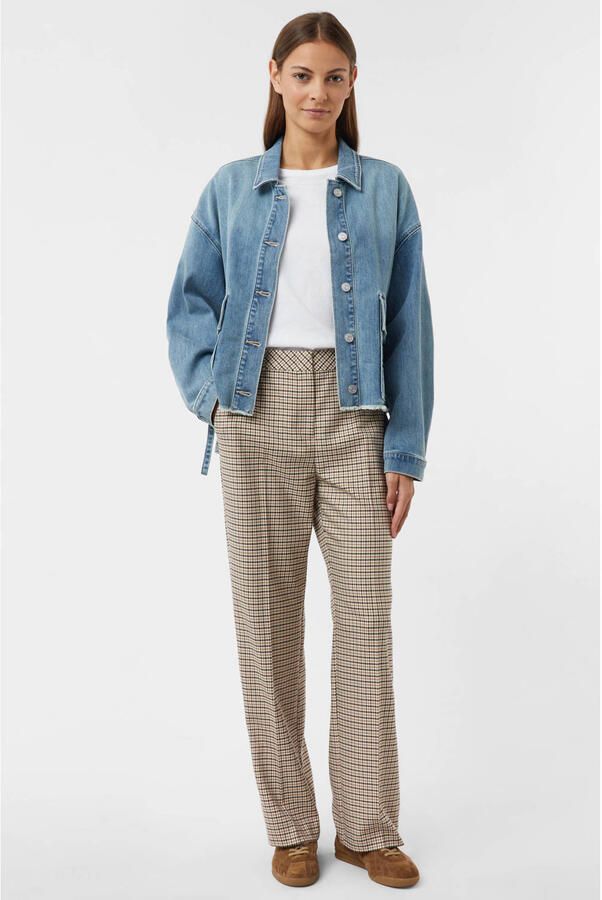 Comma straight regular waist casual broek beige - Foto 3