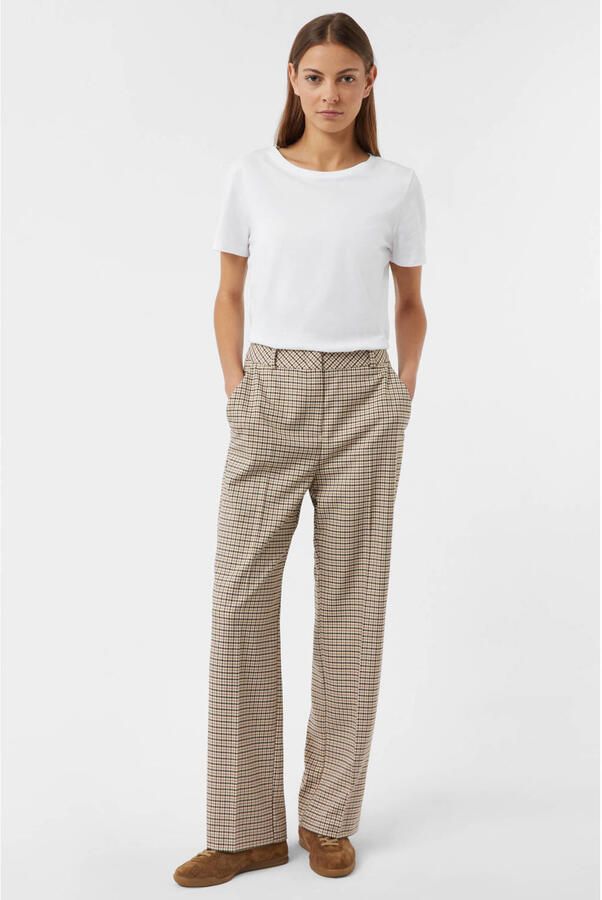 Comma straight regular waist casual broek beige - Foto 1