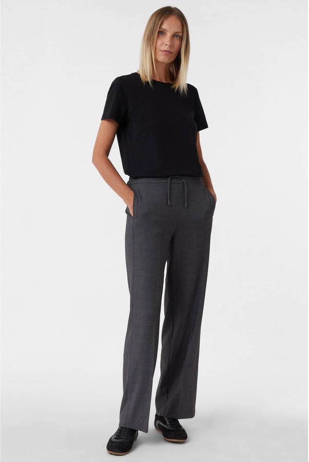 Comma straight regular waist casual broek grijs - Foto 1
