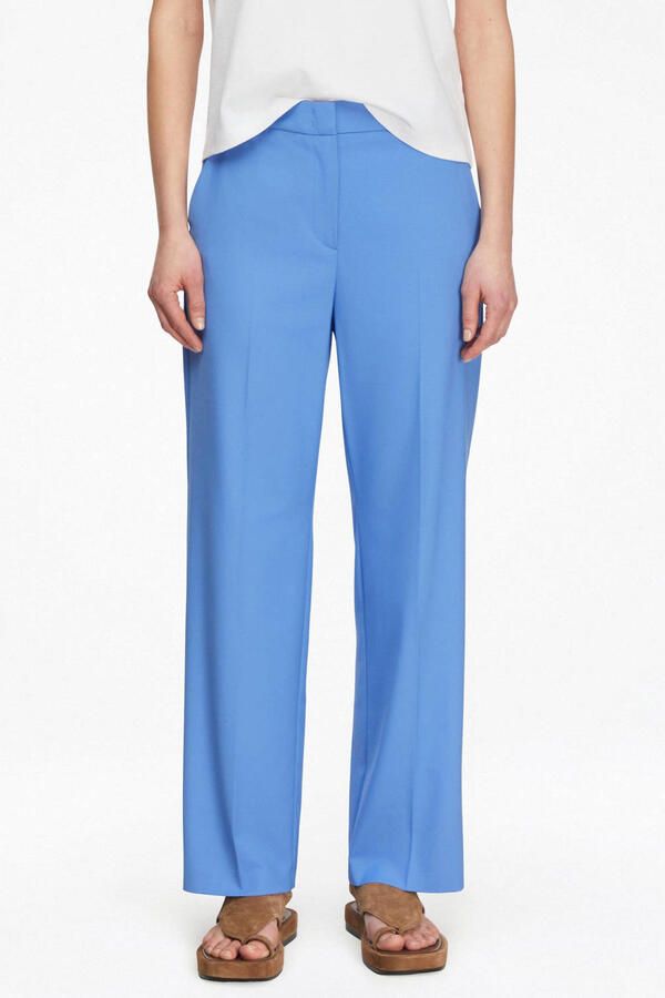 Comma Korte broek van viscosemix met persplooien