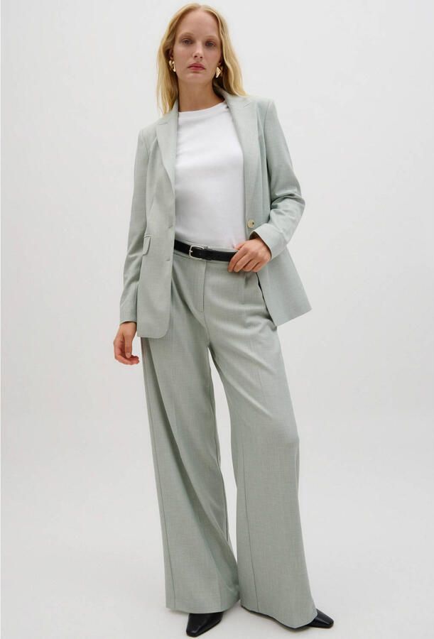 Comma Wide fit stoffen broek van Viscosemix met persplooien