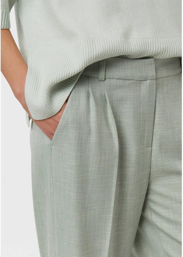 Comma Wide fit stoffen broek van Viscosemix met persplooien - Foto 2