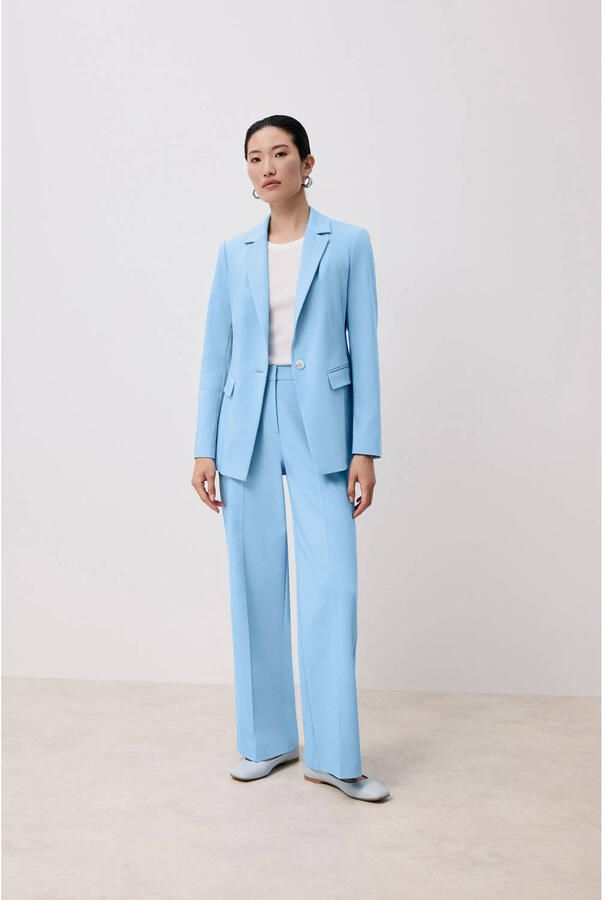 Comma straight regular waist pantalon lichtblauw