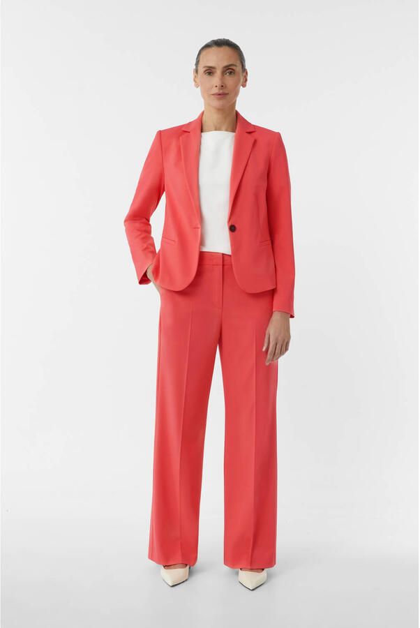 Comma straight regular waist pantalon roze
