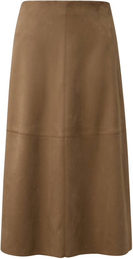 Comma suèdelook midi rok cognac