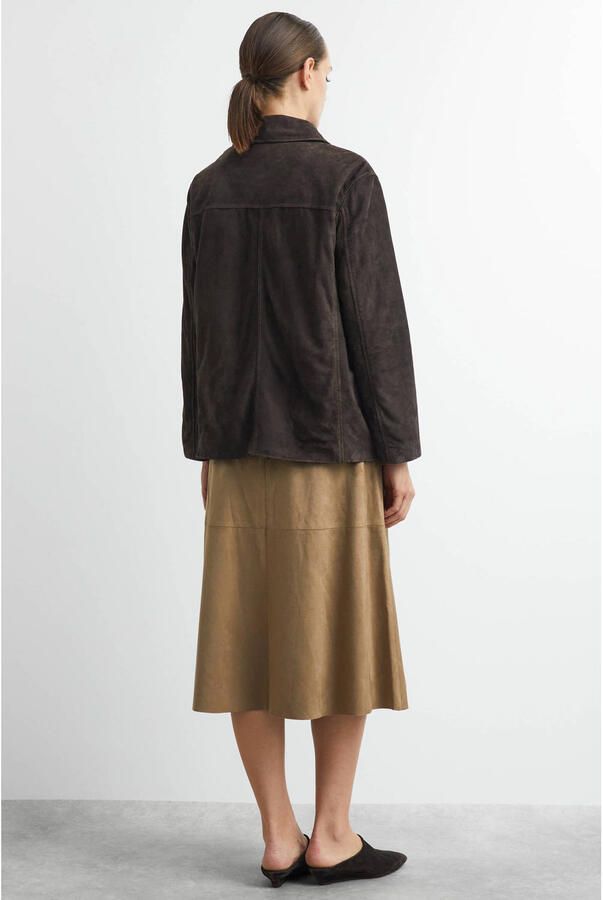 Comma suèdelook midi rok cognac - Foto 3