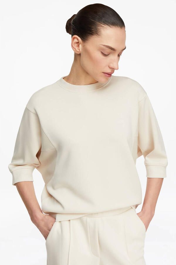 Comma Sweatshirt met ronde hals en 3 4-mouw