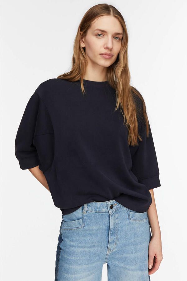 Comma sweater marineblauw